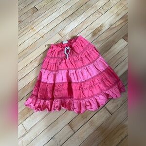 Mini Boden tiered‎ pink youth skirt